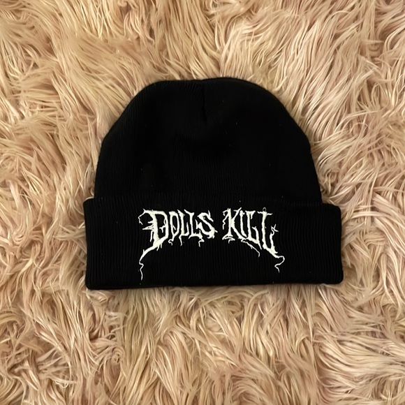 Dolls Kill Accessories - Dolls Kill Beanie Black